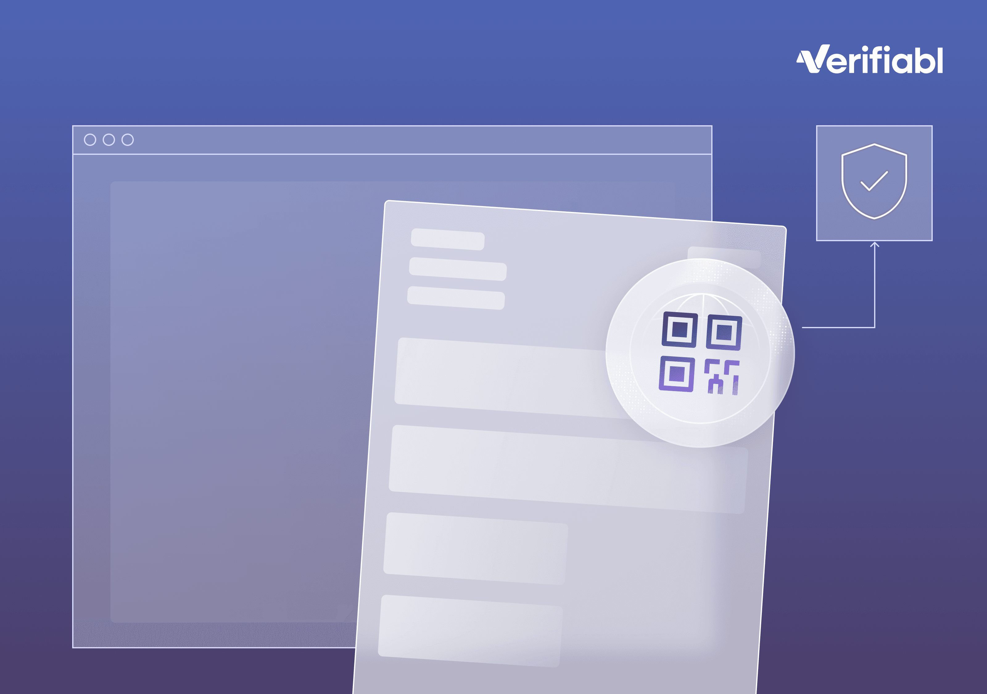 A visual overview of a payslip moving from payroll generation to document verification.